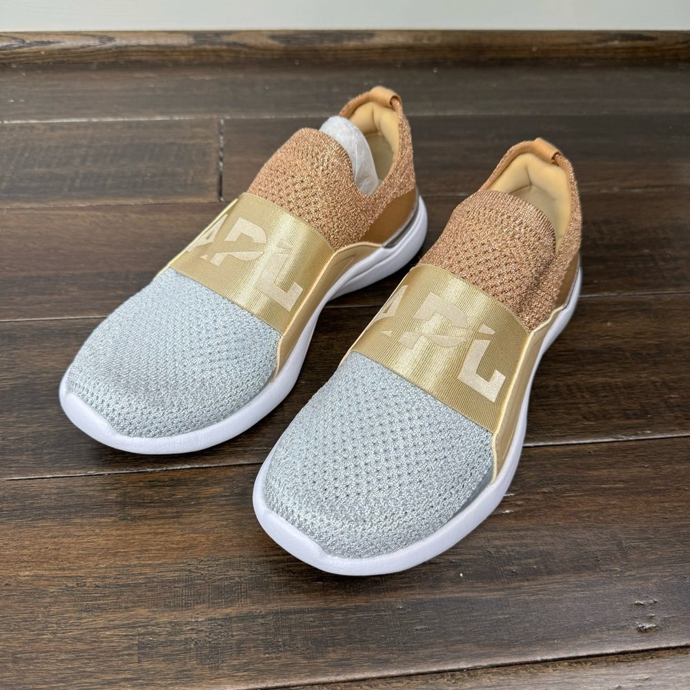 APL Women TechLoom Bliss Shoes Rose Gold Champagne Metallic Silver running
